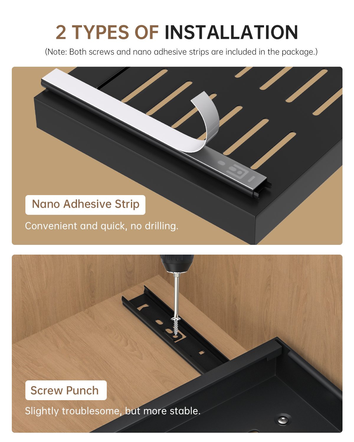 DAYONE Black Pull-Out Cabinet Organizer 2 Pack