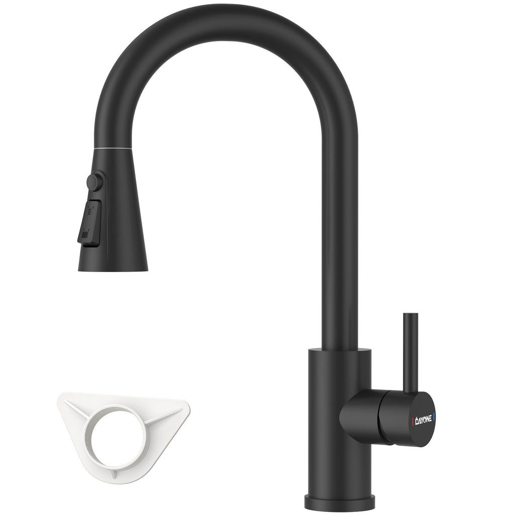 DAYONE Matte Black Pull-Out Kitchen Mixer Tap