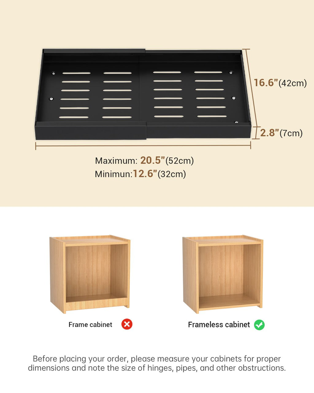 DAYONE Black Pull-Out Cabinet Organizer 2 Pack
