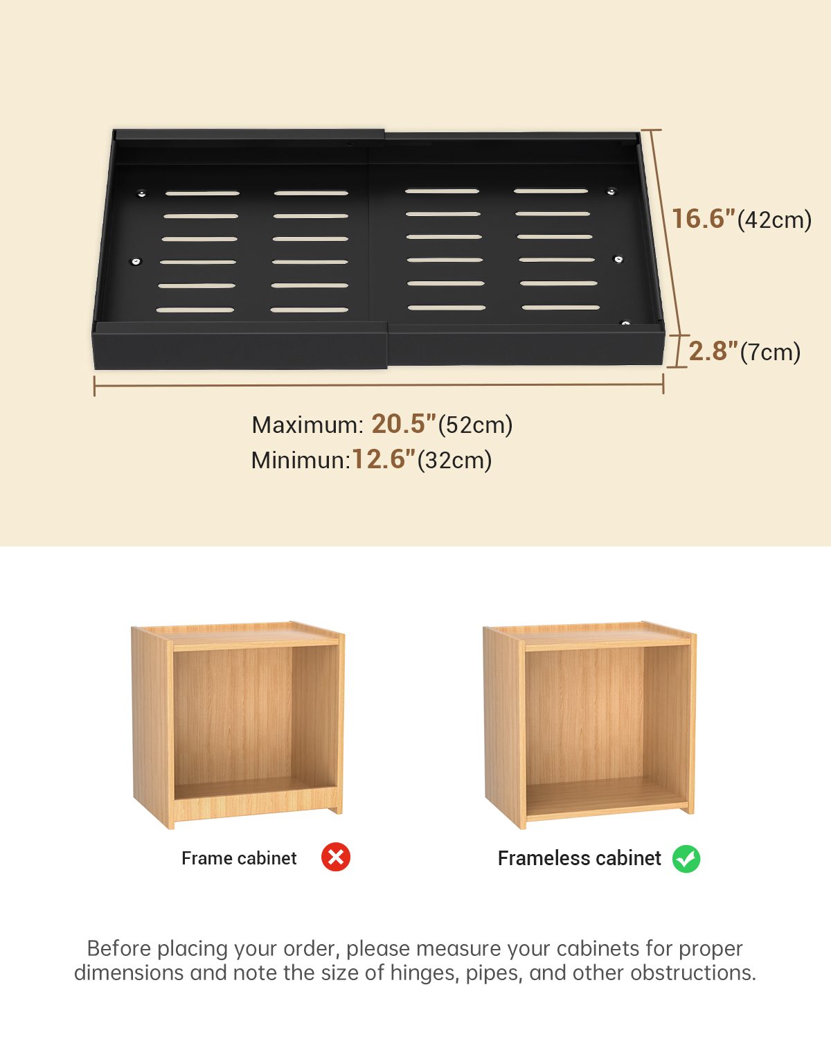DAYONE Black Pull-Out Cabinet Organizer 2 Pack