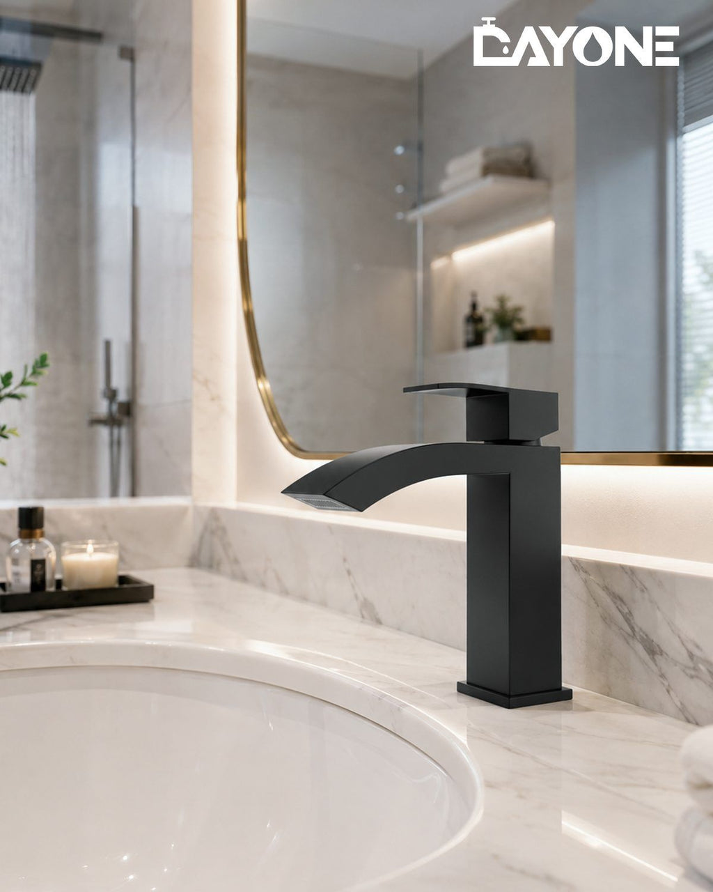 DAYONE Matte Black Basin Tap with Pop-Up Waste