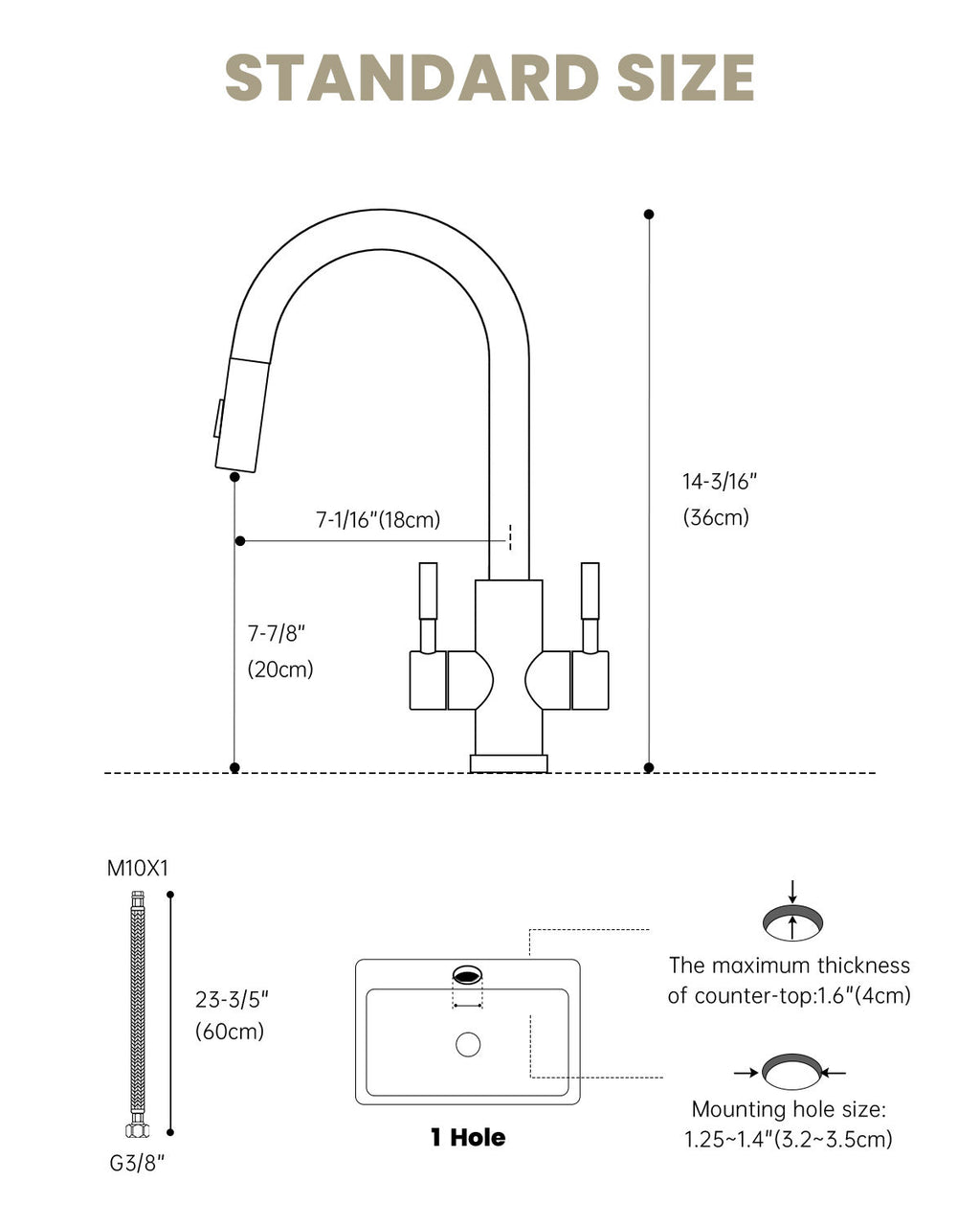 Polished Chrome Dual Lever Pull-Out Kitchen Mixer Tap