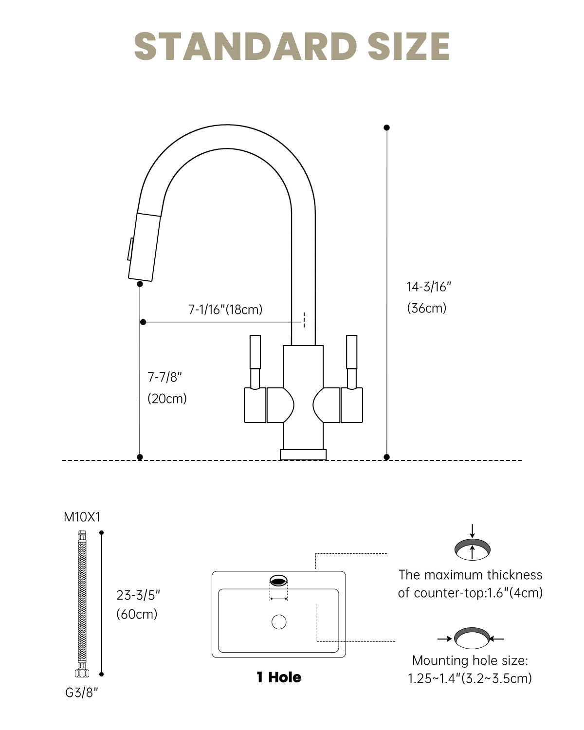 Polished Chrome Dual Lever Pull-Out Kitchen Mixer Tap